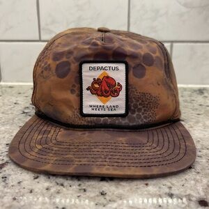 Depactus Taka 5 Panel Camp Surf Hat Bronze Clip Where Land Meets Sea Octopus